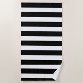 Zwarte en witte strepen strandlaken (Voorkant)