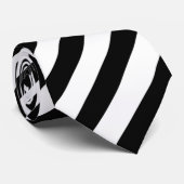 Zwarte en witte strepen stropdas (Opgerold)