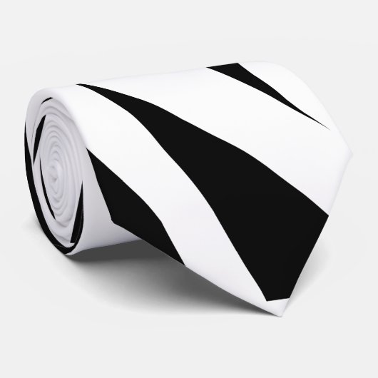 Zwarte en witte strepen stropdas (Opgerold)