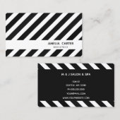 zwarte en witte strepen stylist salon smakeup visitekaartje (Voorkant / Achterkant)