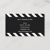 zwarte en witte strepen stylist salon smakeup visitekaartje (Achterkant)