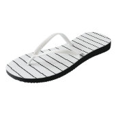 Zwarte en witte strepen teenslippers (Schuin)