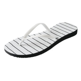 Zwarte en witte strepen teenslippers