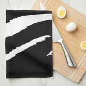 Zwarte en witte strepen theedoek (Quarter Fold)