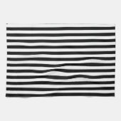 Zwarte en witte strepen theedoek (Horizontaal)