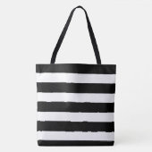Zwarte en witte strepen tote bag (Voorkant)