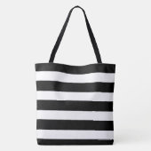 Zwarte en witte strepen tote bag (Achterkant)