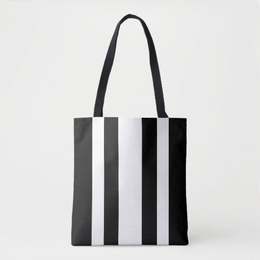 Zwarte en witte strepen tote bag (Voorkant)