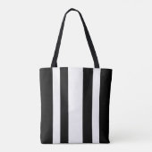 Zwarte en witte strepen tote bag (Achterkant)