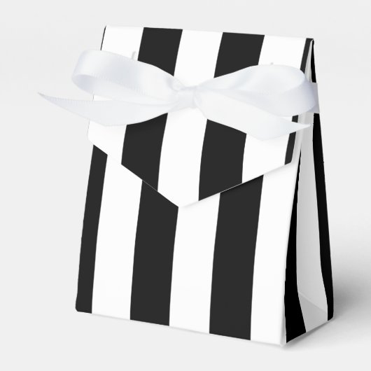 Zwarte en witte strepen Ventilatorzak Bedankdoosjes (Voorkant Zijde)