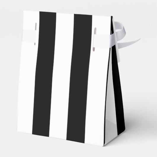 Zwarte en witte strepen Ventilatorzak Bedankdoosjes (Achterkant)