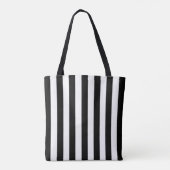 Zwarte en witte strepen, verticale strepen tote bag (Achterkant)