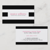 Zwarte en witte strepen visitekaartje (Voorkant / Achterkant)