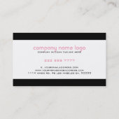 Zwarte en witte strepen visitekaartje (Achterkant)