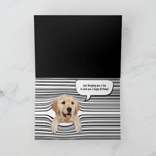 Zwarte en witte strepen voor verjaardag kaart (Binnen)