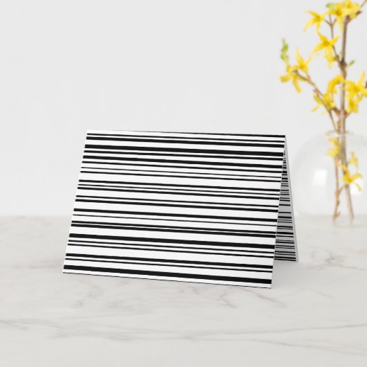 Zwarte en witte strepen voor verjaardag kaart (Gele Bloem)