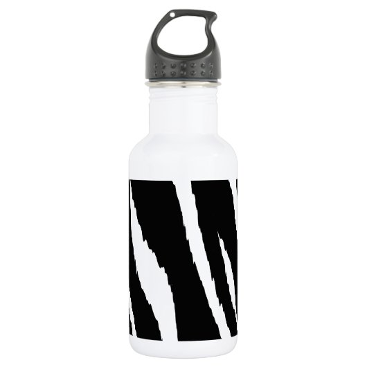 Zwarte en witte strepen waterfles  (Voorkant)