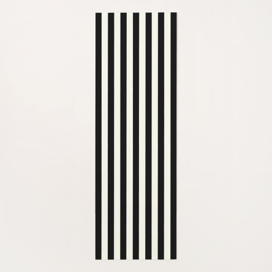 Zwarte en witte strepen yogamat (Achterkant)