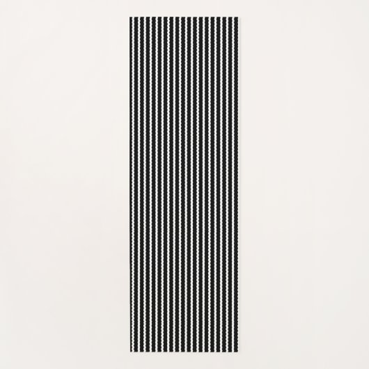Zwarte en witte strepen yogamat (Voorkant)