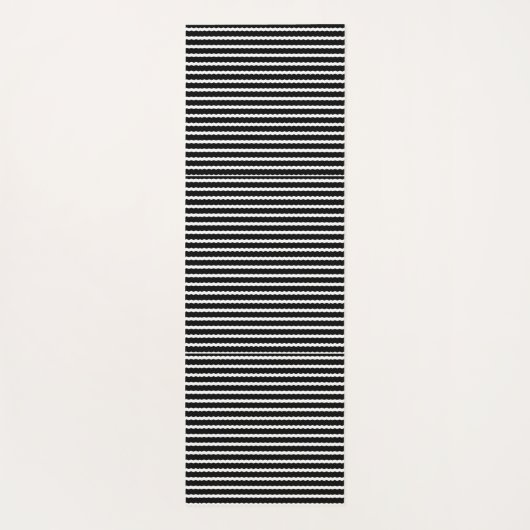 Zwarte en witte strepen yogamat (Achterkant)
