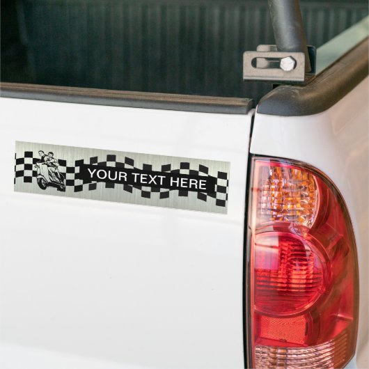 Zwarte en witte strijders zilverbumper bumpersticker (Op Truck)