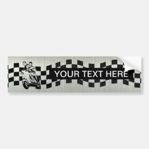 Zwarte en witte strijders zilverbumper bumpersticker