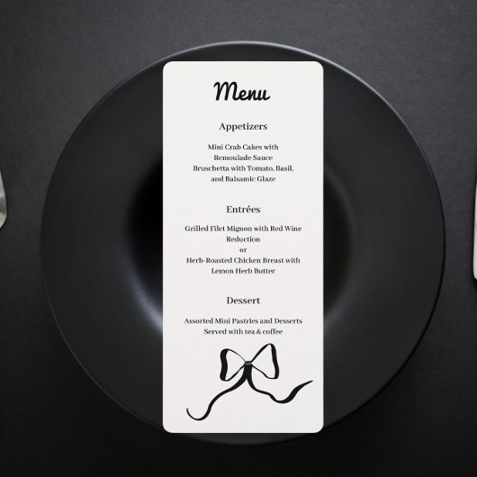 zwarte en witte strik menu