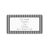 Zwarte en Witte Stripe Adres Sticker Labels (Voorkant)