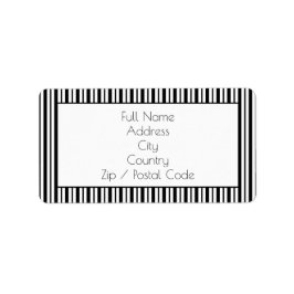 Zwarte en Witte Stripe Adres Sticker Labels