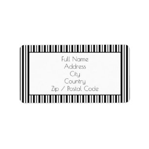 Zwarte en Witte Stripe Adres Sticker Labels