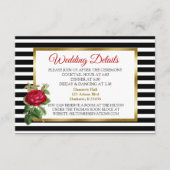 Zwarte en Witte Striped Weduwenkaart Informatiekaartje (Voorkant)