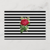 Zwarte en Witte Striped Weduwenkaart Informatiekaartje (Achterkant)