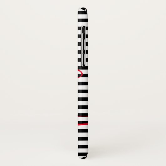 Zwarte en Witte Stripes Persoonlijke naam Case-Mate iPhone Case (Achterkant/links)