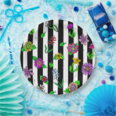 Zwarte en witte stripper papieren bordje (Feest)