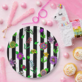 Zwarte en witte stripper papieren bordje (Feest)