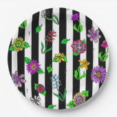 Zwarte en witte stripper papieren bordje (Voorkant)