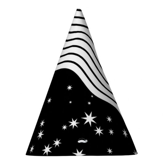 Zwarte en witte strips en sterren feesthoedjes (Rechts)