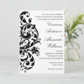 ZWARTE EN WITTE STROOM | AFBEELDINGSINVITATIE KAART (Staand voorkant)