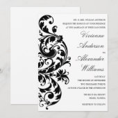 ZWARTE EN WITTE STROOM | AFBEELDINGSINVITATIE KAART (Voorkant / Achterkant)