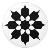 ZWARTE EN WITTE STROOMPATROON KERAMISCHE KNOP (Voorkant)