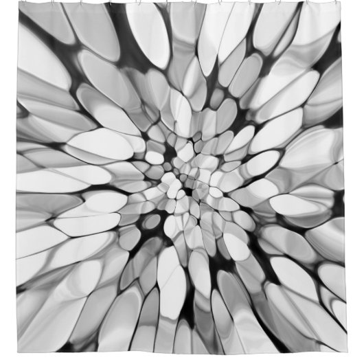 Zwarte en witte Stropdas-kleurstof Douchegordijn (Voorkant)