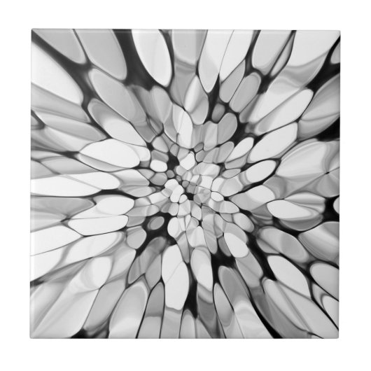 Zwarte en witte Stropdas-kleurstof Tegeltje (Voorkant)