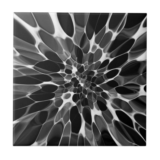 Zwarte en witte Stropdas-kleurstof Tegeltje (Voorkant)