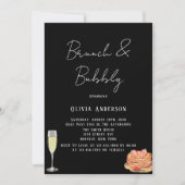 Zwarte en witte Stropdas Pancake Brunch & Bubble I Kaart (Voorkant)