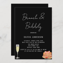 Zwarte en witte Stropdas Pancake Brunch & Bubble I Kaart