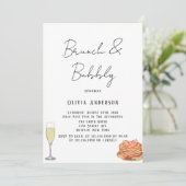 Zwarte en witte Stropdas Pancake Brunch & Bubble Kaart (Staand voorkant)