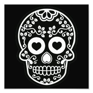 Zwarte en witte suiker foto afdruk