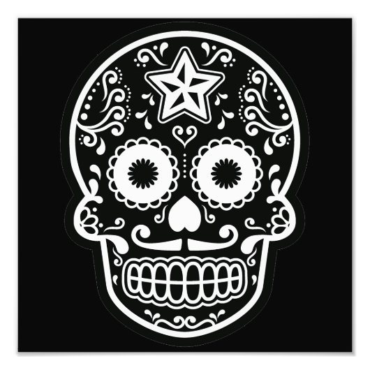 Zwarte en witte suiker foto afdruk (Voorkant)