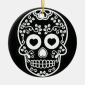 Zwarte en witte suiker Rond Ornament (Voorkant)