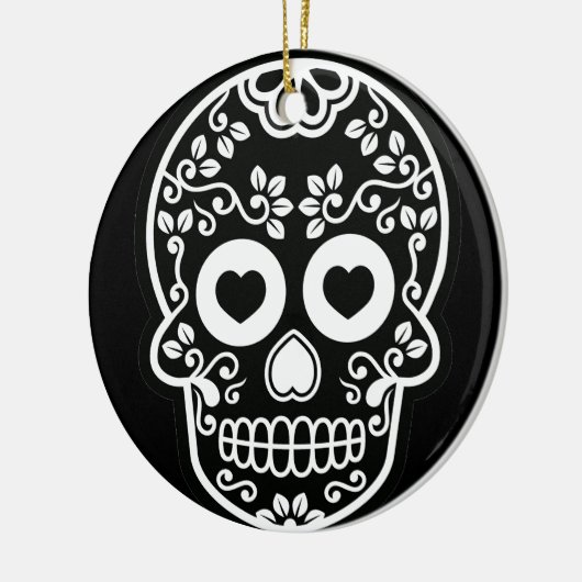 Zwarte en witte suiker Rond Ornament (Links)